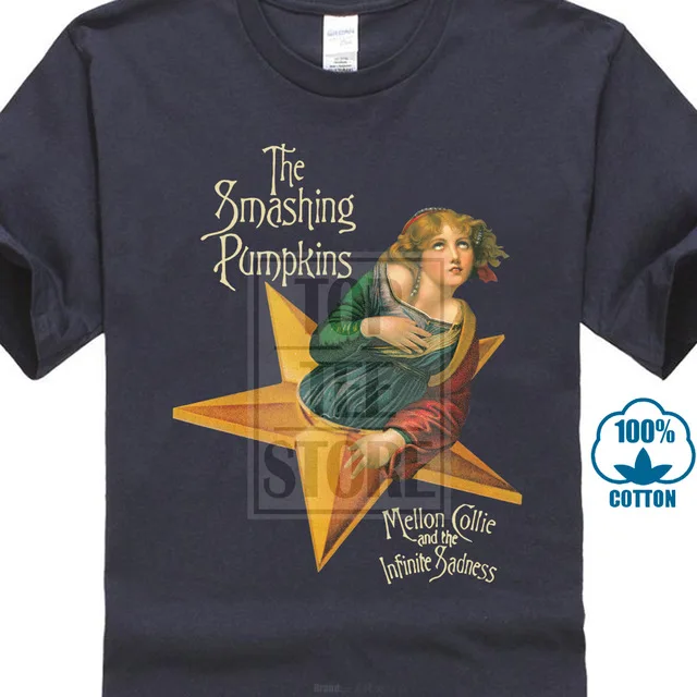 Футболка с надписью «Mellon Collie And The Infinite sadnesse», Повседневная футболка, Мужская Классическая футболка с коротким рукавом и рисунком