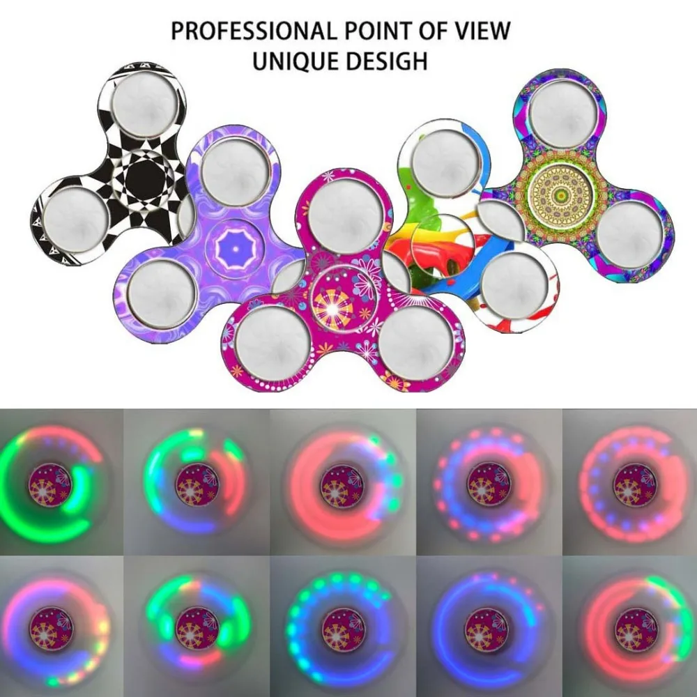 Свет Радуга spinner палец руки Пластик EDC блесны Непоседа для аутизма и СДВГ рельеф