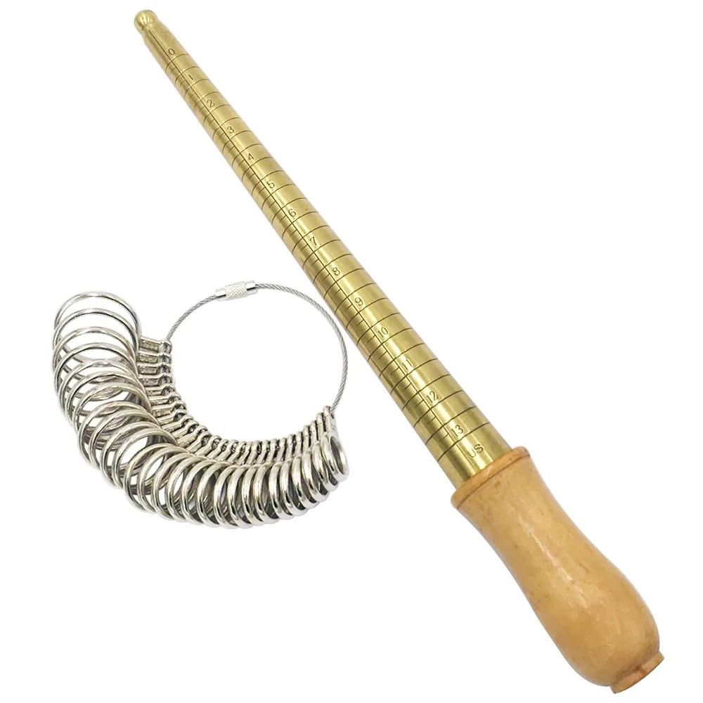 

Standard Ring Sizer Mandrel Stick Vintage Finger Gauge Ring Measuring Sizes Jewelry Tool Set Equipments HK US SIZE