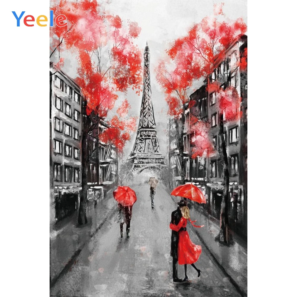 Yeele Романтический парусиновый фон для фотосъемки с изображением Парижской