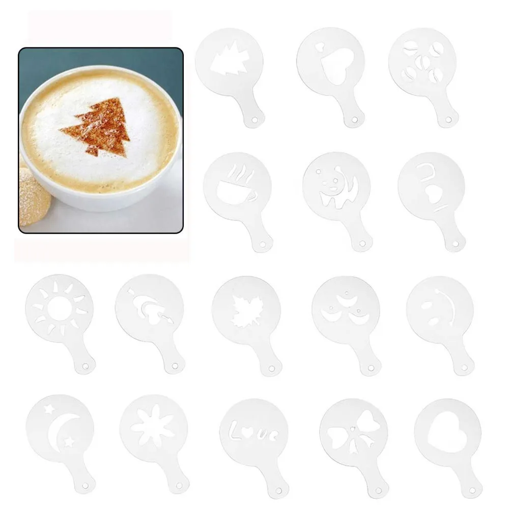 16 предмета кофейные трафареты для торта Barista Fancy Art инструменты кофе