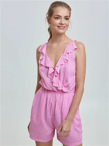 2019 Лето спинки комбинезон Для женщин в горошек сексуальные комбинезоны для дам