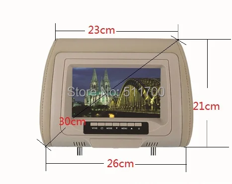 2x 7'' Car Headrest Monitor Zipper Cover For 480x234 2 Video In Remote Control Beige/Black/Grey Optional | Автомобили и