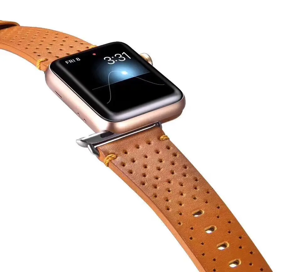 Ремешок из натуральной кожи для Apple Watch 38 мм 42 40 44 браслет iWatch Series 5/4/3/2/1 с