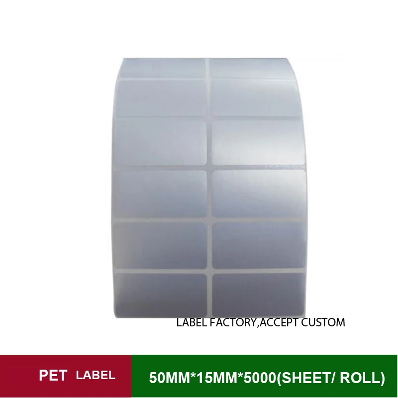 50x15mmx5000sheets в рулоне полиэтилен этикетки принимают индивидуальный заказ с другой