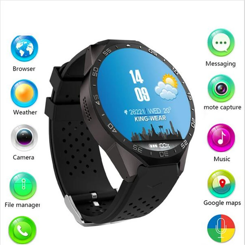 KW88 smart watch сердечного ритма активно матричные осид Экран 3g Смарт часы с мобильным