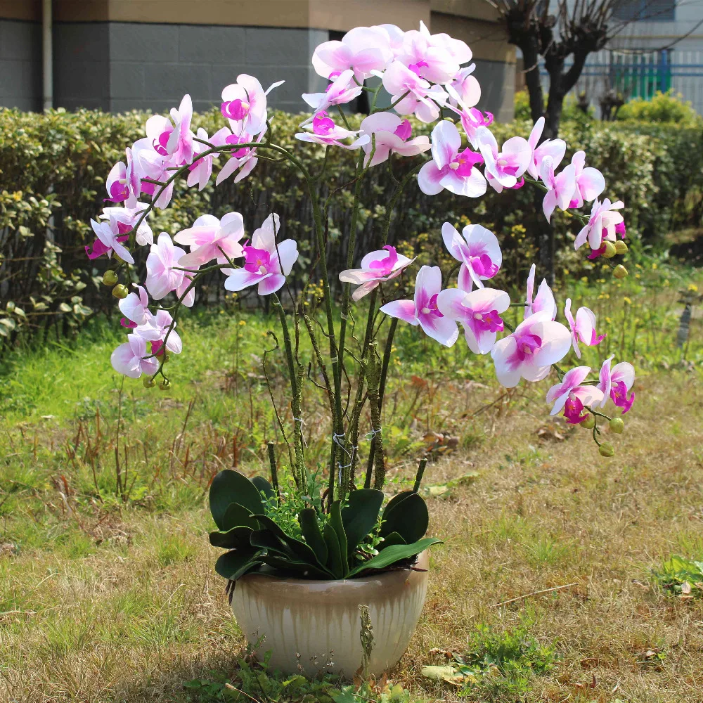 Орхидея с розовым сердцем белая натуральный на ощупь искусственные цветы