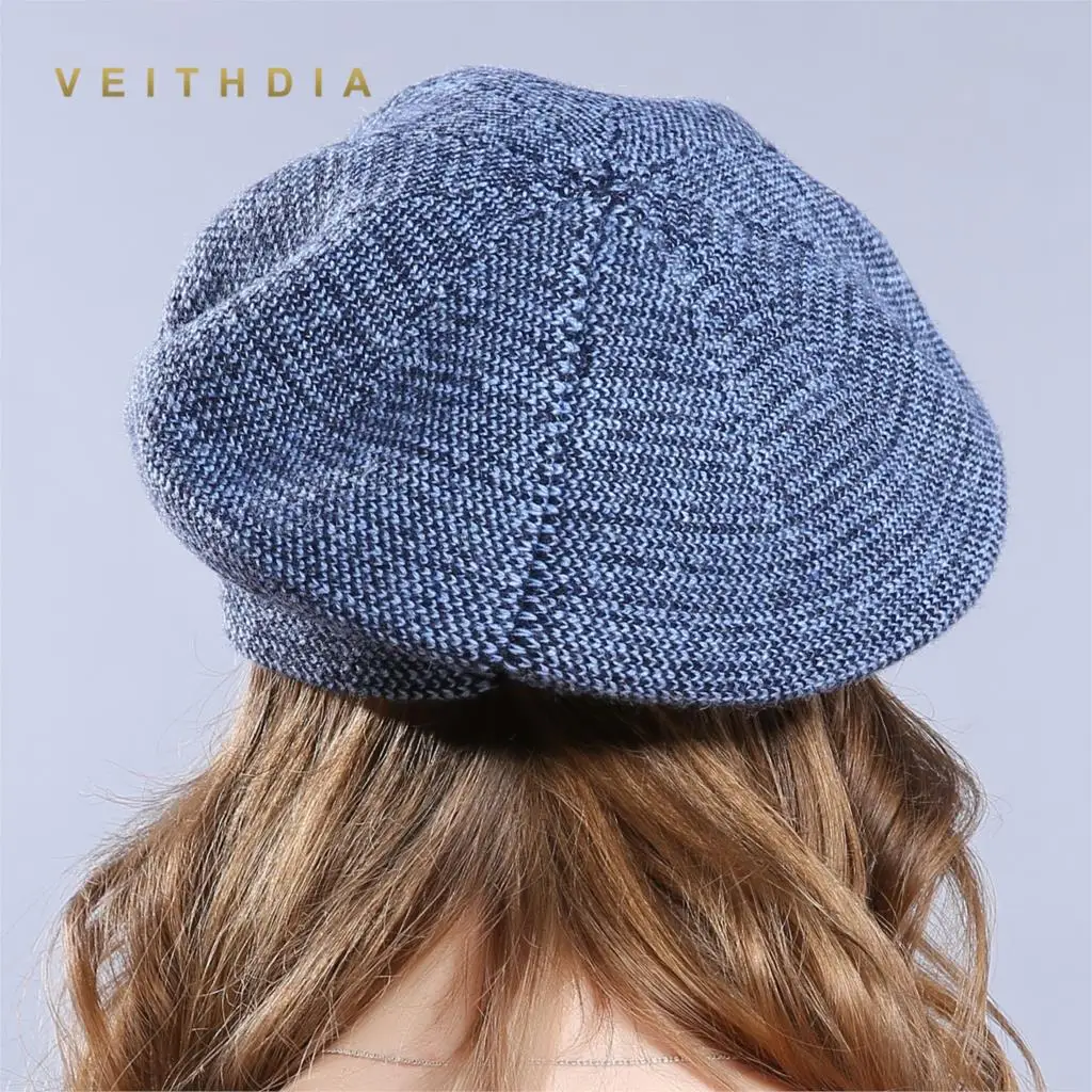 VEITHDIA с УФ-защитой новинка зимние шапки-береты 2019 шерсть кашемир Для женщин s