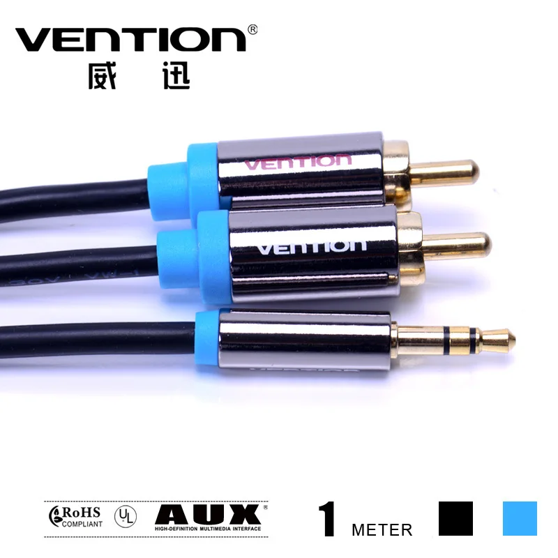 Vention 3 5 мм RCA аудио кабель Jack к 2 Aux для домашнего кинотеатра DVD VCD iPhone наушники hifi rca 1