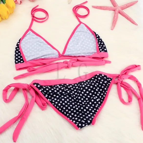 Sexy Lady Women's V-neck Polka Dot Straps Bandage Bikini Set 31 |