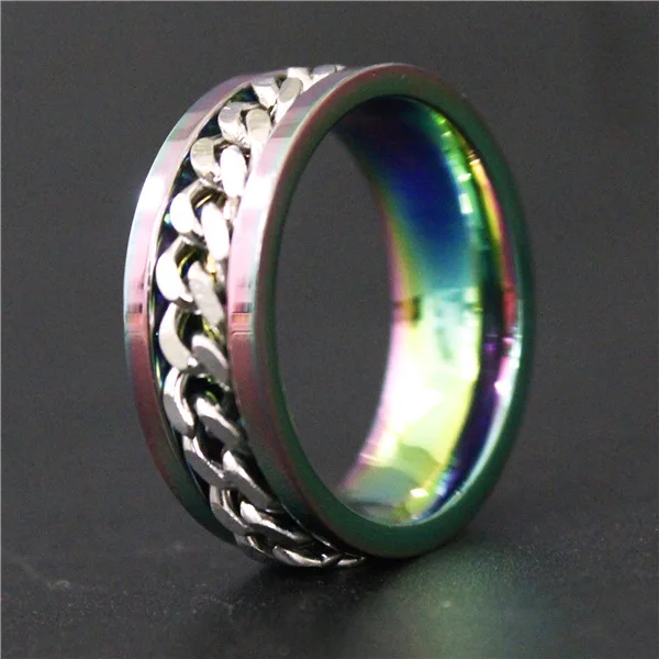 Прямая поставка размер от 7 до 13 Крутое модное черное кольцо из нержавеющей стали