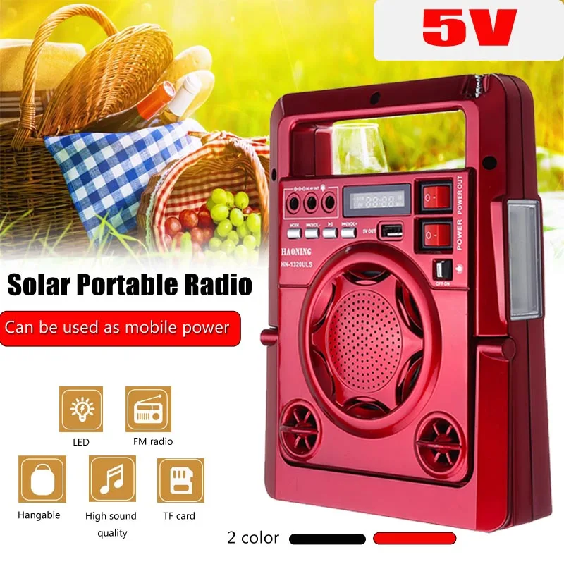 Внешний Солнечный Dynamos AM/FM радио внешний аккумулятор с светодиодный-лампой TF USB динамик внешний аккумулятор функция для телефона аварийный источник питания