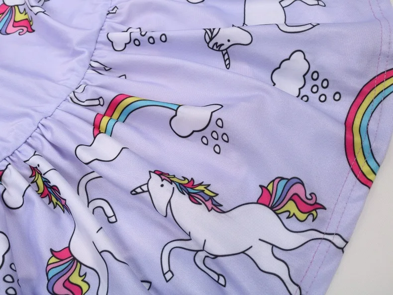 Новинка 2019 летнее платье в пляжном стиле для маленьких девочек с единорогом