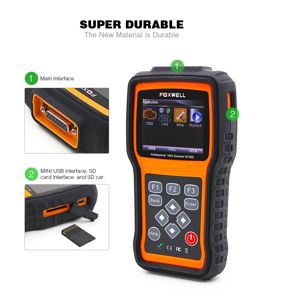 Foxwell NT500 VAG сканер диагностический инструмент OBDII всех систем включая двигатель