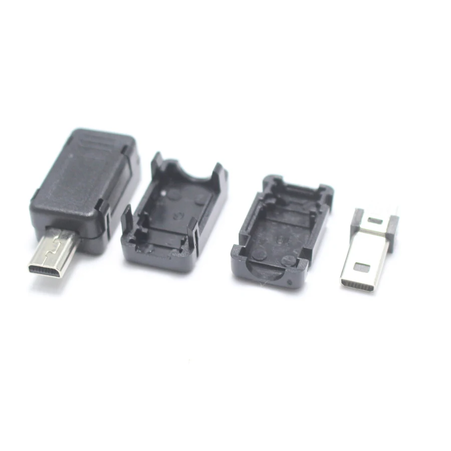5 компл. Micro USB длинный тип сварочный штекер разъем USB-A 3 в 1 Разъем DIY черный для OD4.0mm