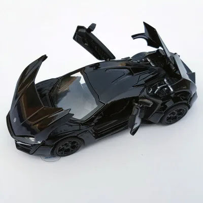 Black Коллекционная модель автомобиля игрушки 1/32 масштаб сплав Lykan Hypersport Форсаж электронные литые под давлением Машинки Игрушки для мальчиков Дети - Цвет: Black