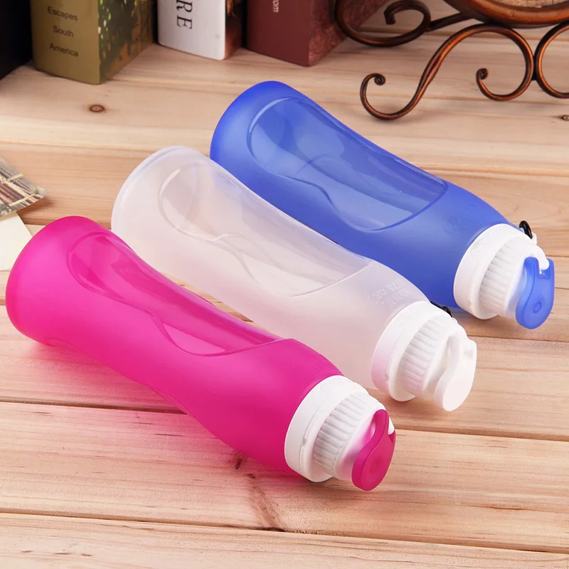 Outdoor Sport Extrusion Type Portable Cup Foldable Silica Gel Glass Travel Tourism Field Gym Soft | Дом и сад