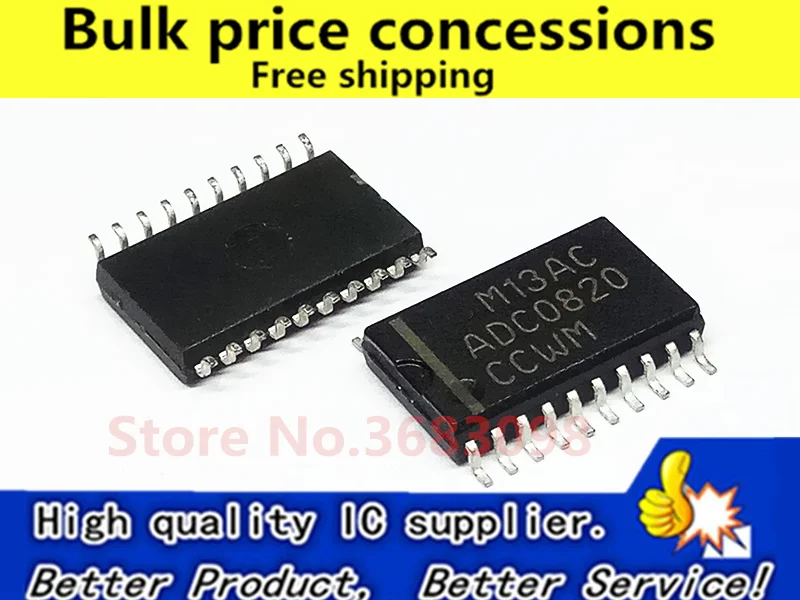 

Free Shipping 10pcs/lots ADC0820 ADC0820CCWM ADC0820BCWM SOP-20