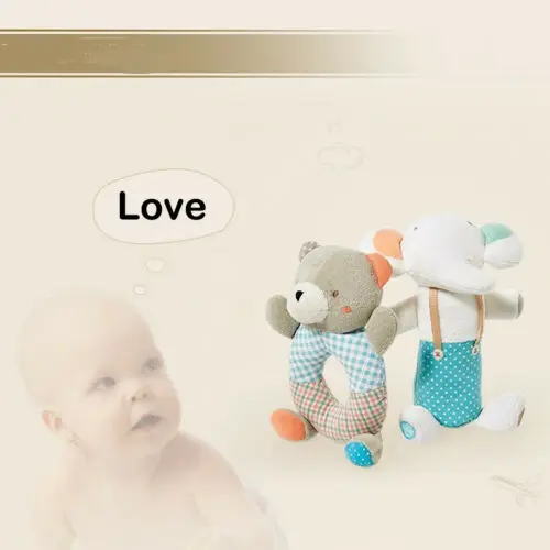 HOT Soft Sound Animal Handbells plush Squeeze Rattle For Newborn Baby Toys Hand Bell Gift Rattles &amp Mobiles | Игрушки и хобби