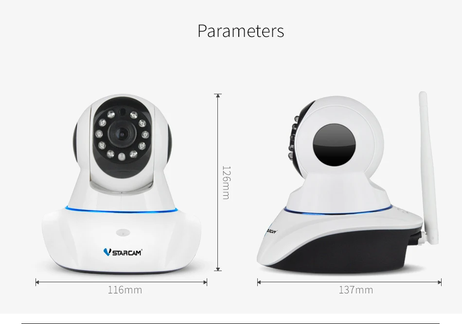VStarcam IP Kамерa 720P Wireless видеонаблюдение Обнаружение движения Двухстороннее аудио Хранение памяти ИК-порт P/T сигнализация для дома сигнализация для дома