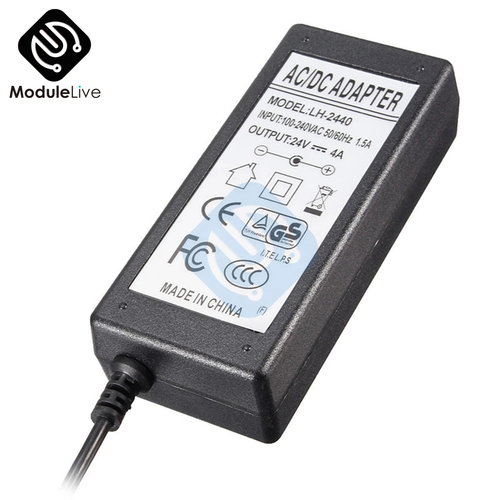 DC 24V 4A 96W зарядное устройство преобразователь заряда адаптер 110V 220V для