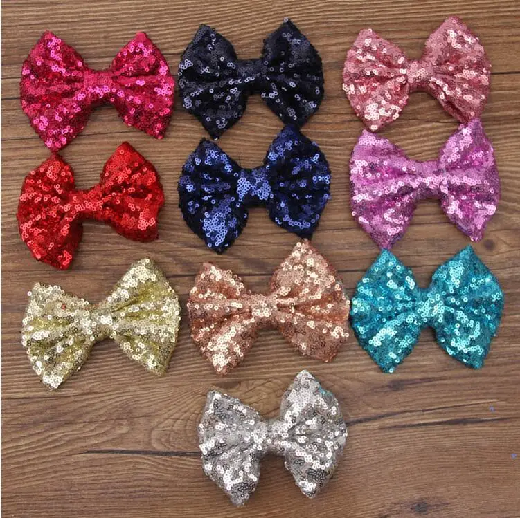 Новинка 2017 заколки для волос с большим блестящим бантом бесчестные блестки