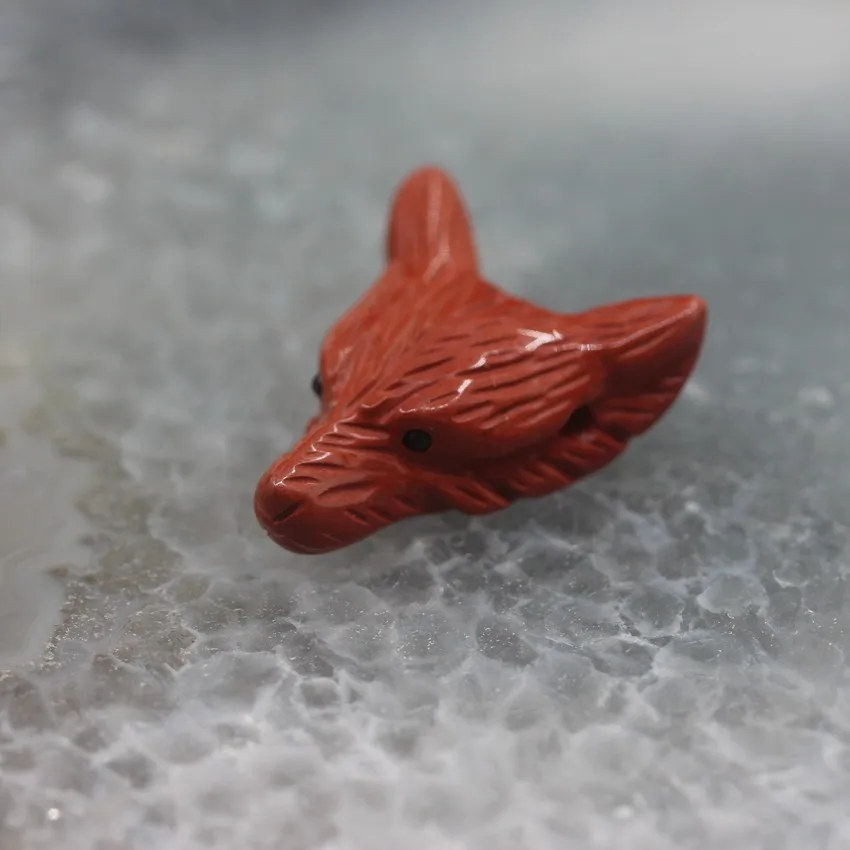 Red Jasper 23 камня на выбор, 3 шт./лот резные подвески в форме волчьей головы для ожерелья, натуральный кварц Агаты резьба фигурка Чакра Исцеление Кристалл - Окраска металла: Red Jasper