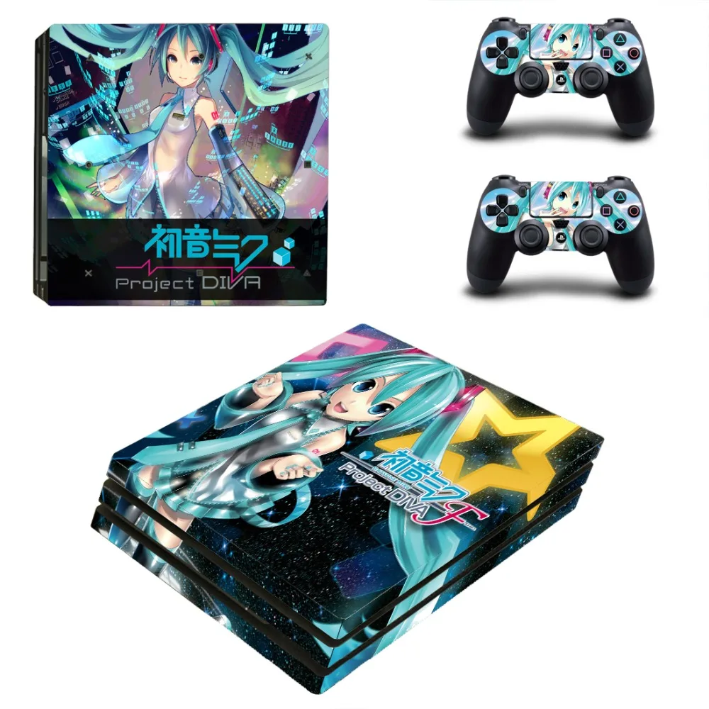 Аниме милая девушка Hatsune Miku PS4 Pro наклейка на кожу для PlayStation 4 консоль и 2