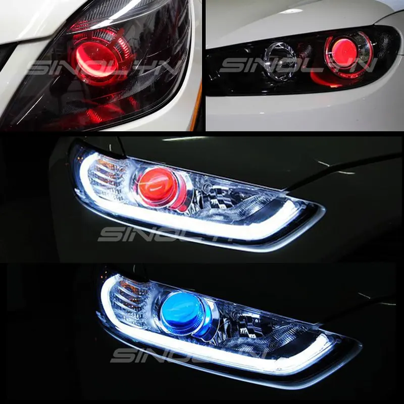 Автомобильный Стайлинг, светодиодный, Devil Eyes, Demon Evil Eye, DRL, светодиодный модуль для фар, объектив проектора, модифицированный, сделай сам, красный, синий, желтый, белый, зеленый