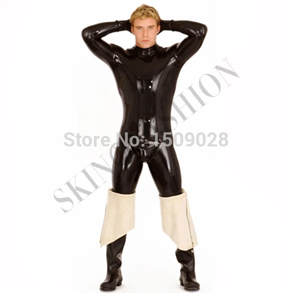 Бесплатная Доставка! Латексный комбинезон резиновая одежда в zentai с молнией на