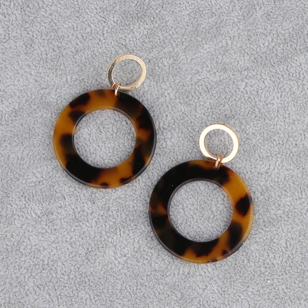 2019 Leopard Print Acrylic Alloy Earrings Trendy Bohemian Long Women Fashion Jewelry Luxury Acetic Acid gifts for women | Украшения и