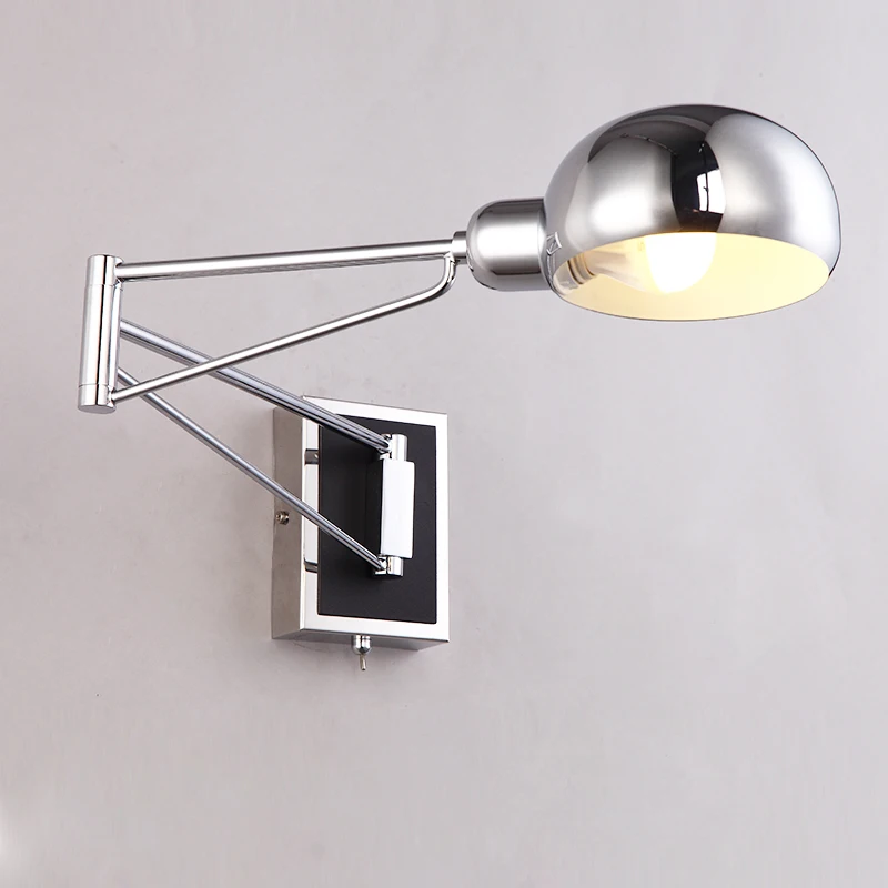 Прикроватные хромированные настенные светильники светодиодный зеркальный