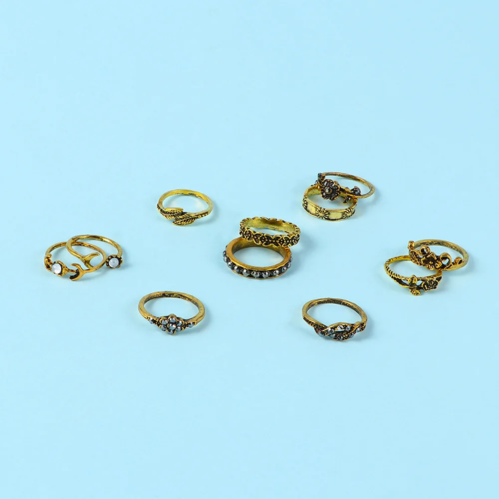 Набор из 11 предметов винтажные кольца в стиле бохо ретро со стрелой и луной