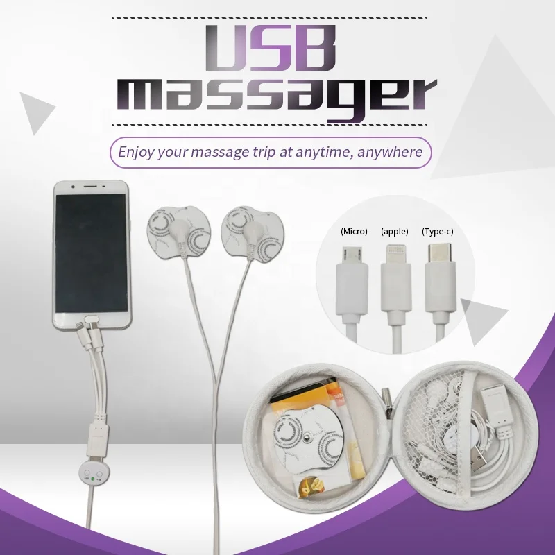 USB и 3 разъема устройство для массажной терапии электронный импульсный массажер