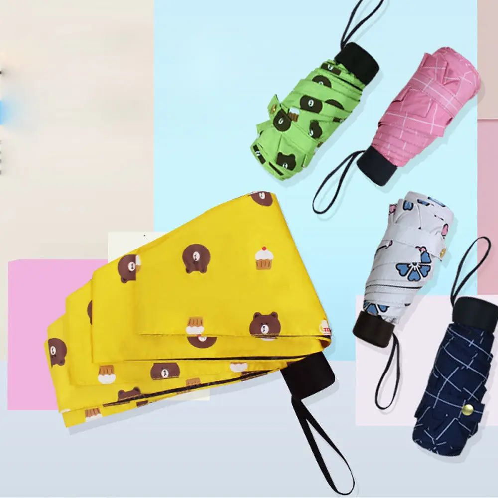 2018 новейшая Горячая Мода Мини карманный 5 складной компактный Принцесса Анти УФ