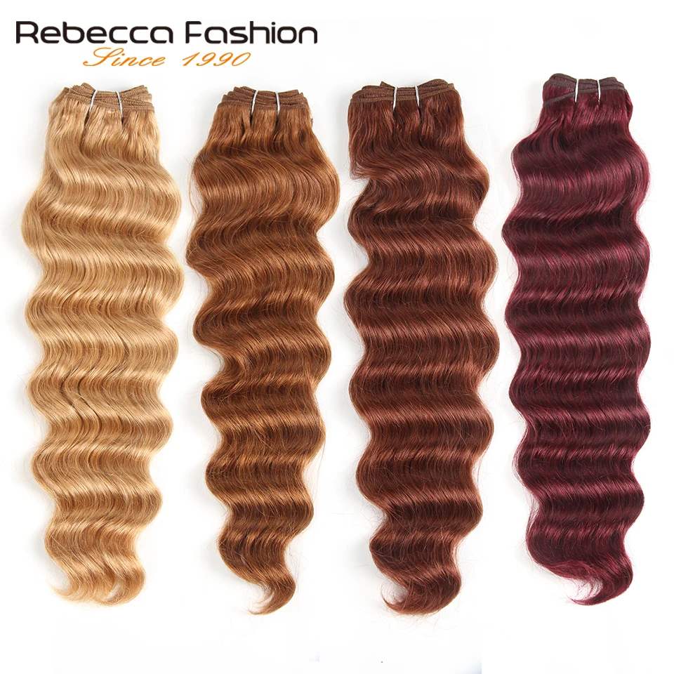 Rebecca 113 г Remy человеческие волосы глубокая волна тела бразильские волосы Омбре черный коричневый красный цвета волосы для наращивания 1 пучок