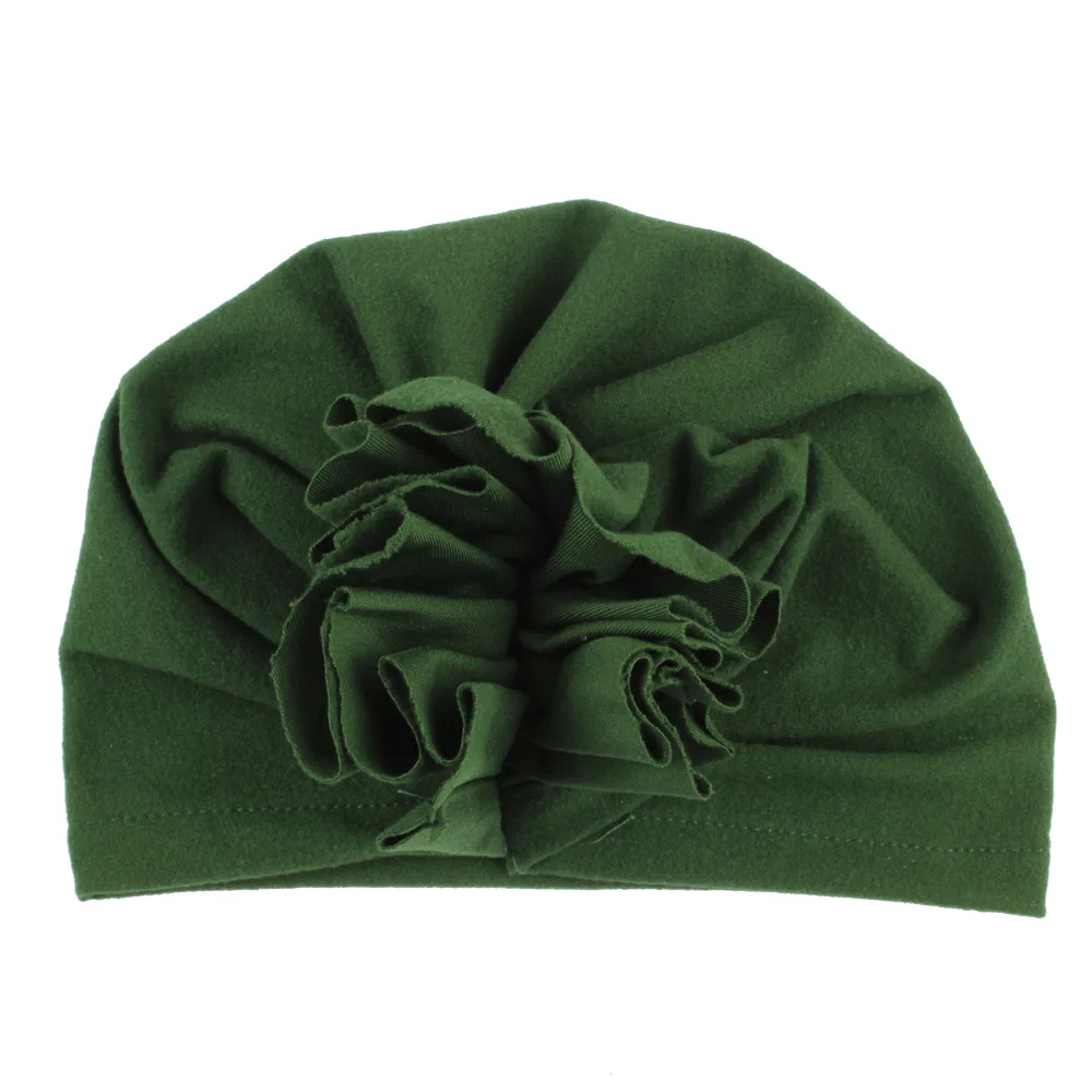 dark green baby hat Модная кепка для мальчика, 10 цветов, детская шапка, галстук-бабочка, детская чалма, головной платок для девочки, Эластичные крышки для девочек, Аксессуары для младенцев - Цвет: dark green baby hat