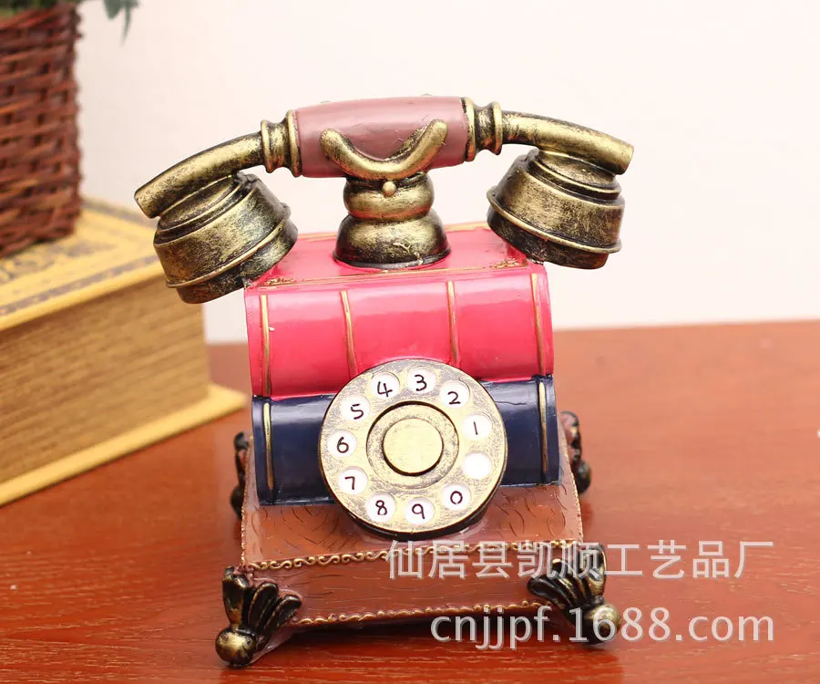 

Resin ornaments antique telephones ornaments piggy SZ-ZKYY190A