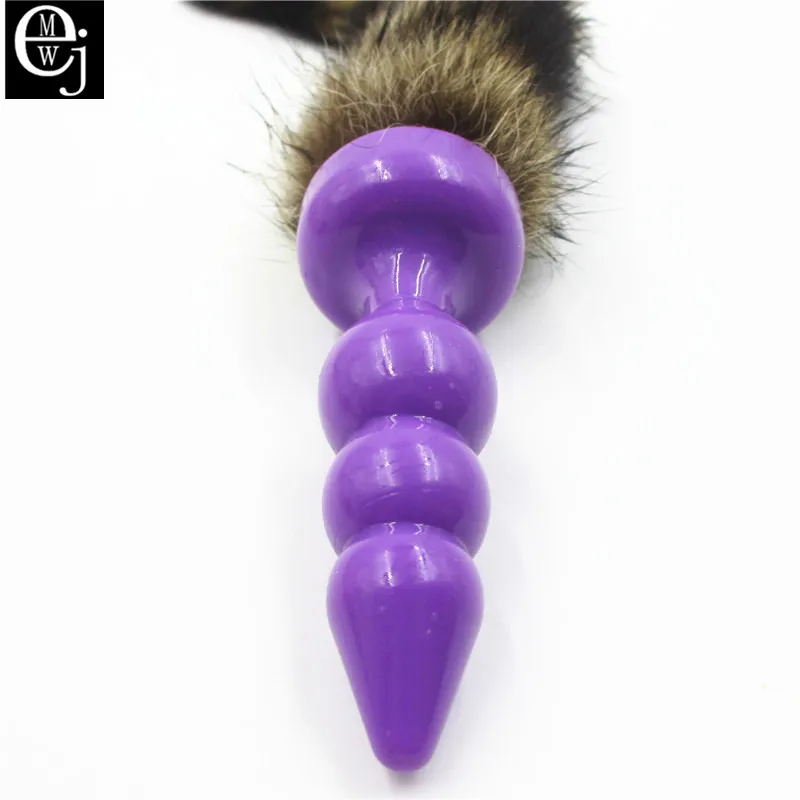 EJMW анальные шарики лисий хвост Анальная пробка силиконовая большая секс-игрушки
