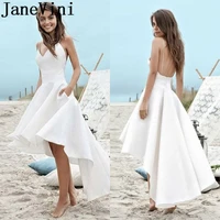 janevini high low beach wedding dress 2019 boho backless bride dresses sexy v neck vestido short front long back bridal gowns