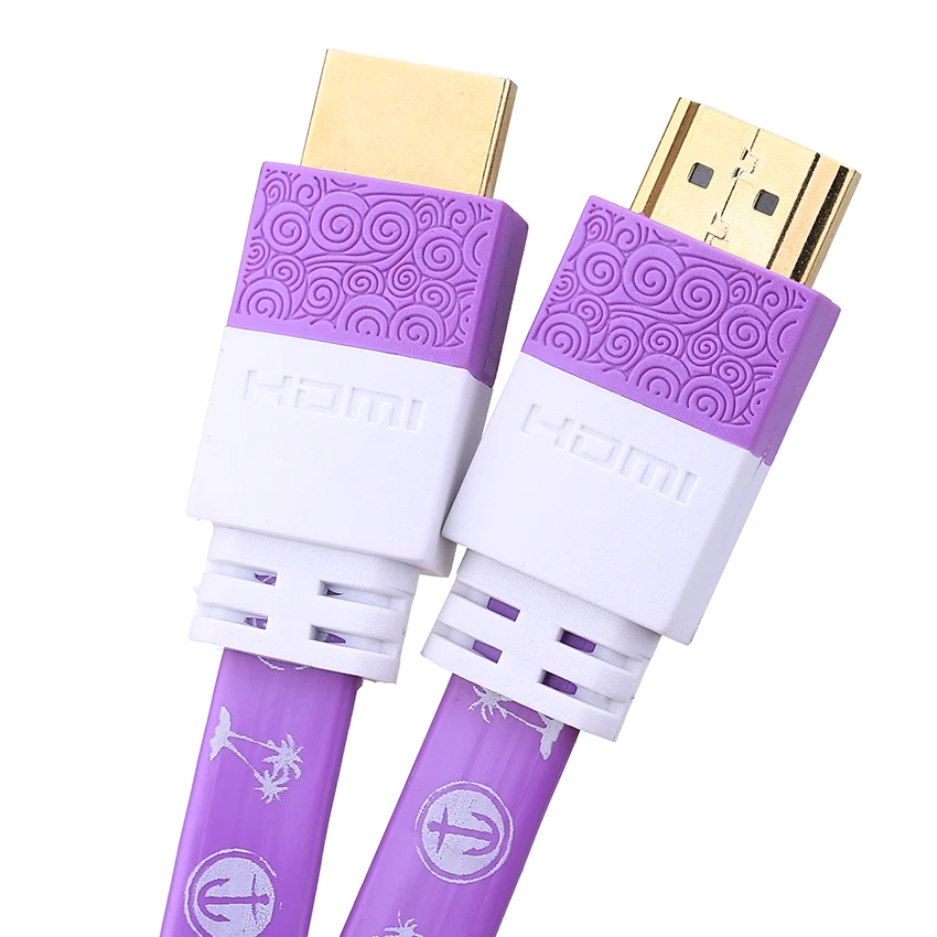 Плоский кабель HDMI Высокоскоростная поддержка 3D разрешения Ethernet 1080P папа Адаптер