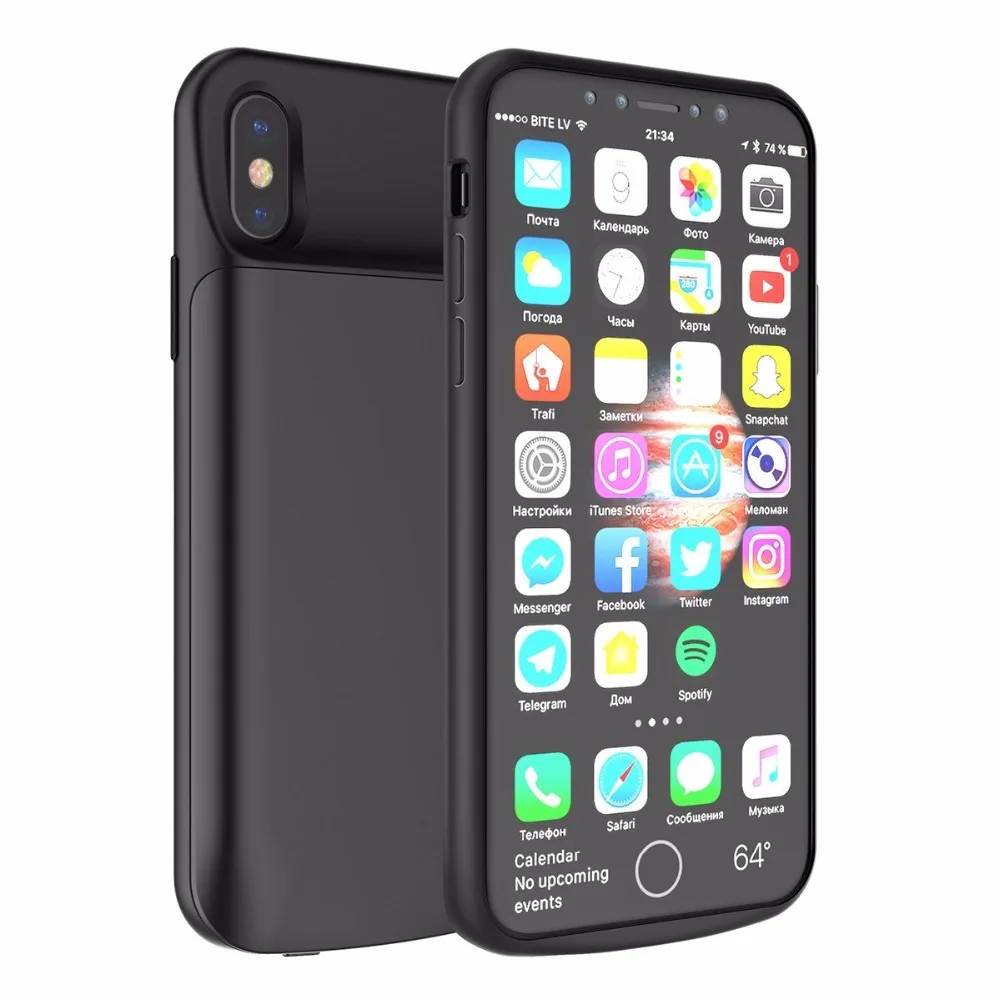 Для IPHONE X 2017 Xs 2018 чехол для аккумулятора Портативный внешний зарядки 3600/6000 мАч