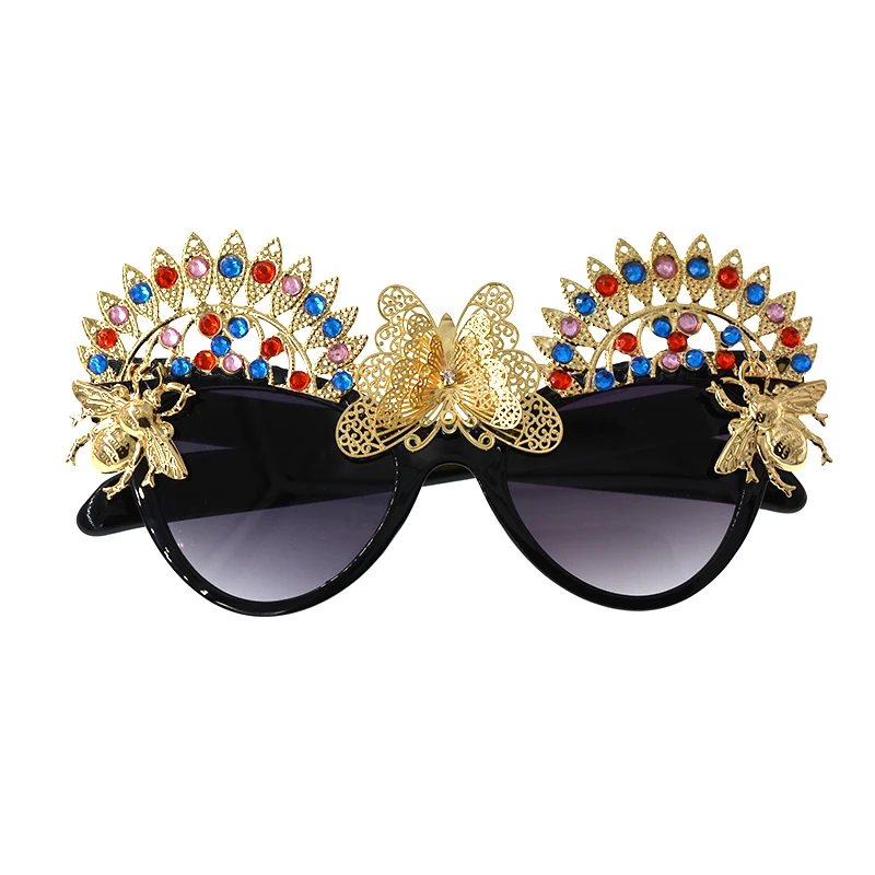 Солнцезащитные очки кошачий глаз в стиле ретро|rhinestone sunglasses|white sunglassesbrand sunglasses |