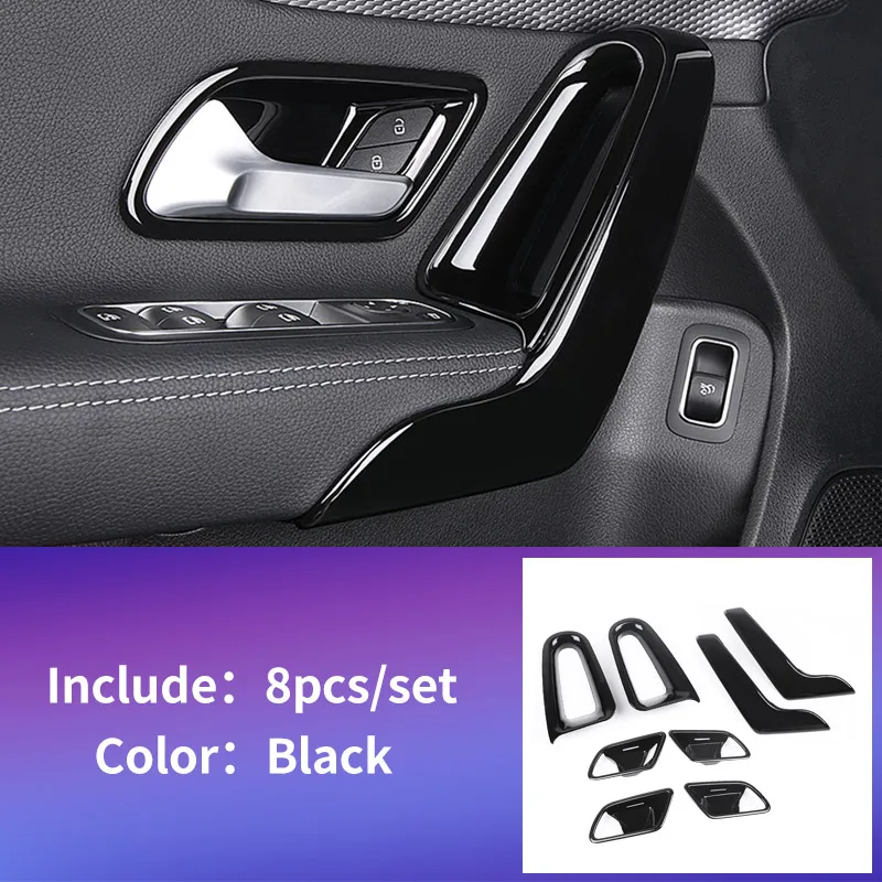 gloss black 10 pcs Ручка Накладка двери для Mercedes w177 amg/classe a Mercedes класса a w177 clase планки/a180 Mercedes a класса w177 аксессуары - Название цвета: gloss black 10 pcs