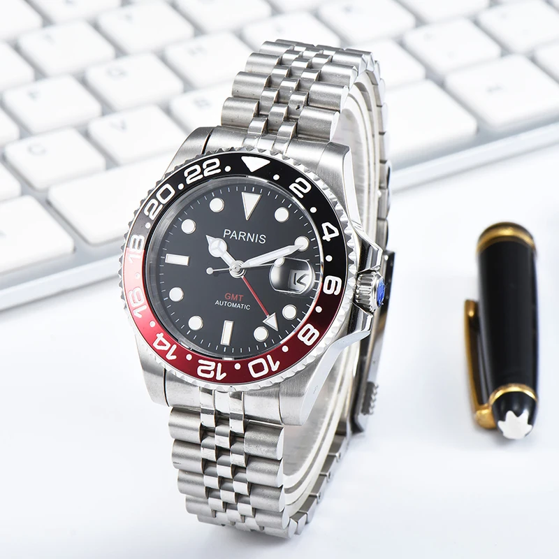 

Parnis 40 мм механические мужские часы GMT сапфировое стекло Мужские часы для ныряния автоматические часы relogio masculino роскошные мужские часы 2019