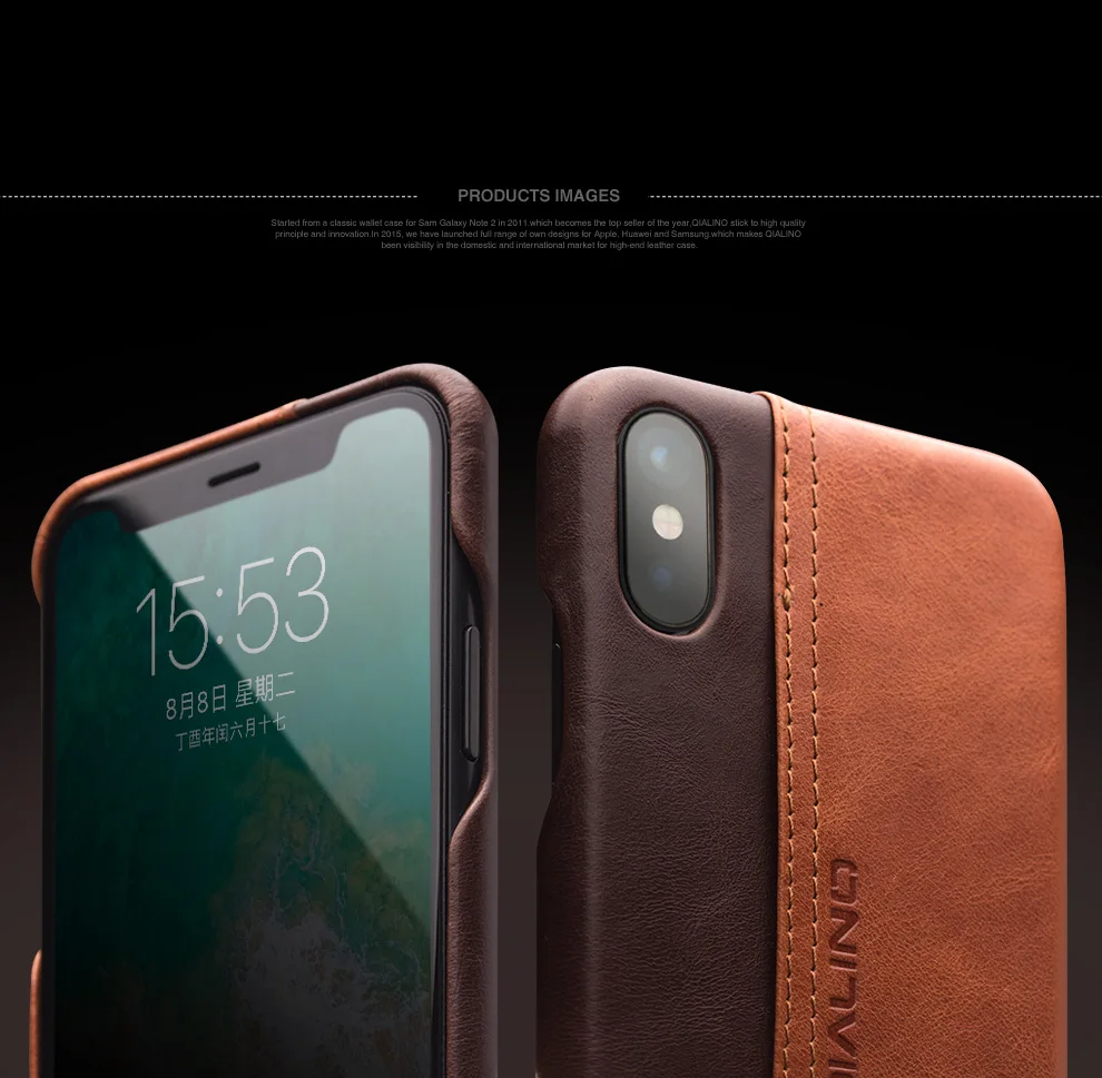 QIALINO Роскошный чехол из натуральной кожи в деловом стиле для iPhone X, модная тонкая задняя крышка ручной работы для iPhone X 5,8 дюймов
