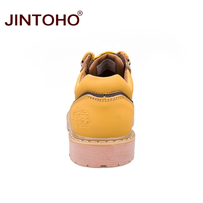 Повседневная мужская обувь JINTOHO из натуральной кожи брендовая безопасные