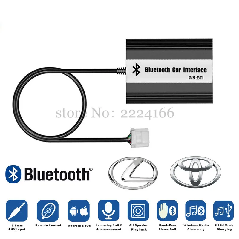 Качественный автомобильный Bluetooth A2DP MP3 музыкальный адаптер для Toyota Lexus Scion AUX USB