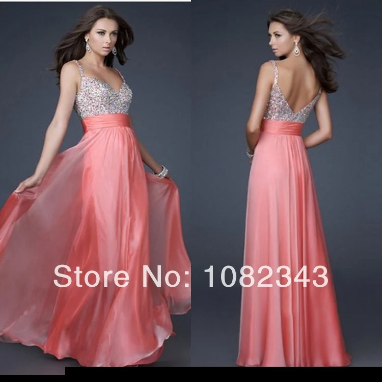 33Free Shipping Hot Sales Spaghetti Strap Fashion A-Line Chiffon Floor-Length Prom Gown Beading Evening Dresses2014 | Свадьбы и