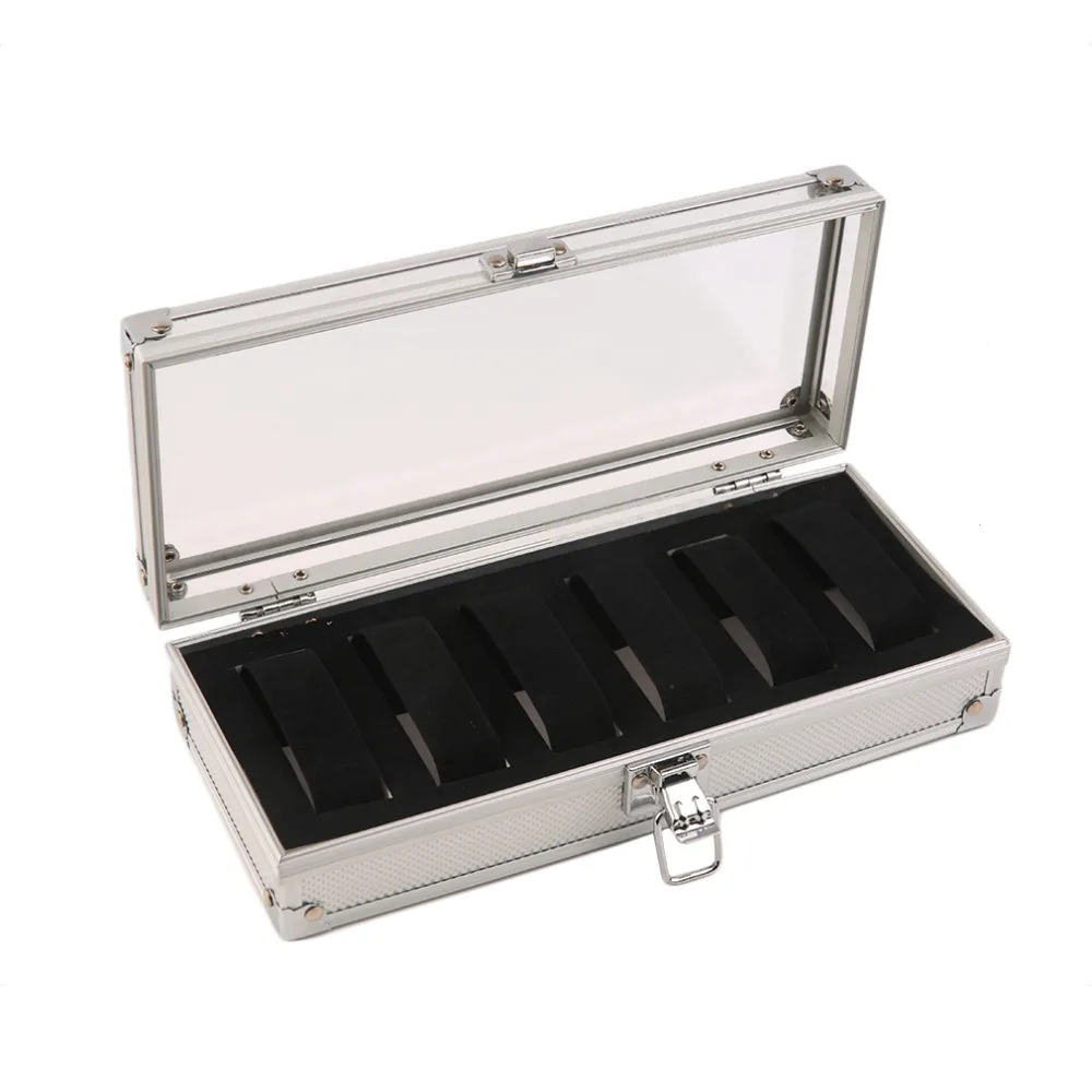 2017 NEW 6 Grid Insert Slots Jewelry Watches Display Storage Box Case Aluminium Watch Decoration | Дом и сад